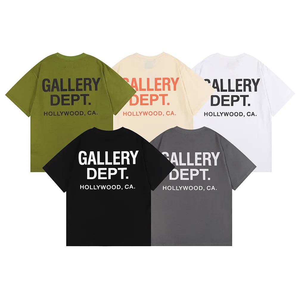 No. 6001, batch 96, GALLERY DEPT HOLLYWOOD, CA. Basic short sleeves. Selected 230g 32-count smooth double yarn fabric, fine workmanship and superb quality! The fit is loose and super comfortable to wear, and the size is 2 sizes larger than the normal domestic size. Color: black, white; Size: S M L